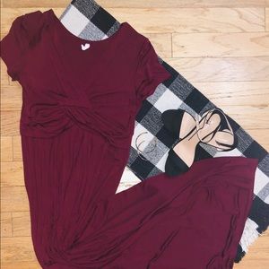 Maxi Draped Maternity Dress